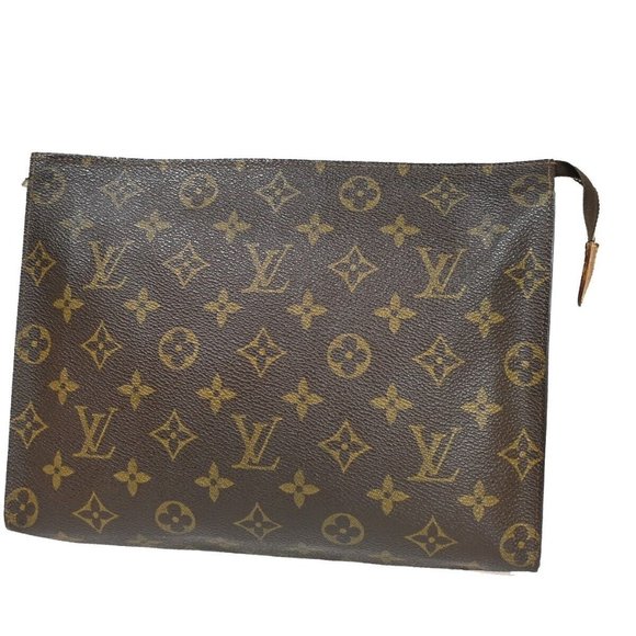 LOUIS VUITTON Poche Toilette 26 Clutch Pouch Bag Monogram Leather M47542 68HB701 - Picture 1 of 15